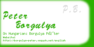 peter borgulya business card